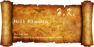 Holl Klaudia névjegykártya